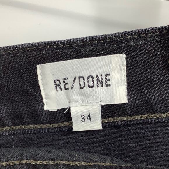 NEW! RE/DONE Size 34 60s Slim Pitch Black Upcycle Denim Jeans $285 msrp G13-12 - Picture 4 of 8